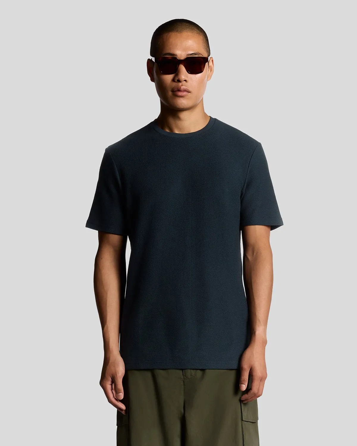 Jacquard Dobby Knit T-Shirt sold by Lyle & Scott