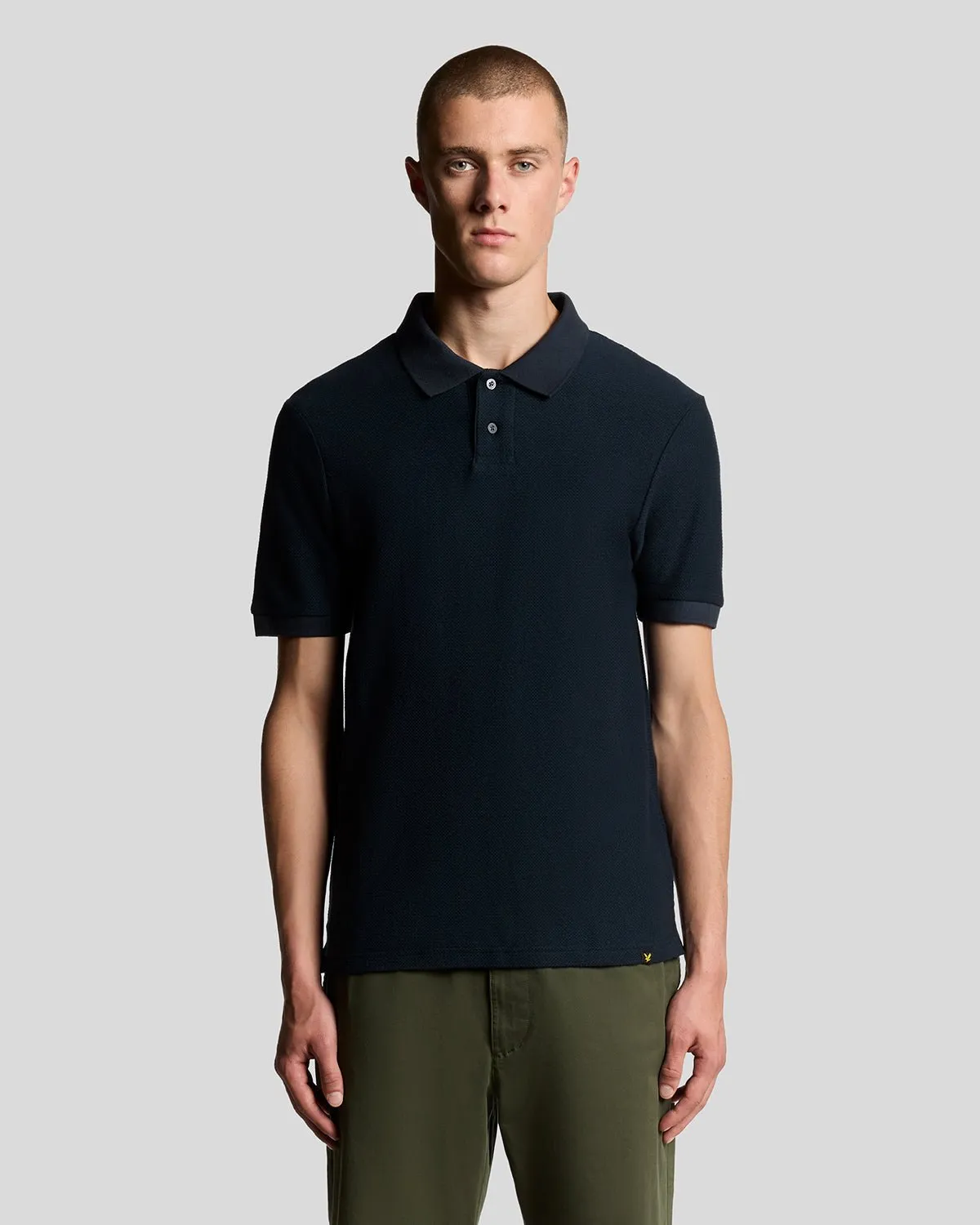 Jacquard Dobby Knit Polo Shirt sold by Lyle & Scott