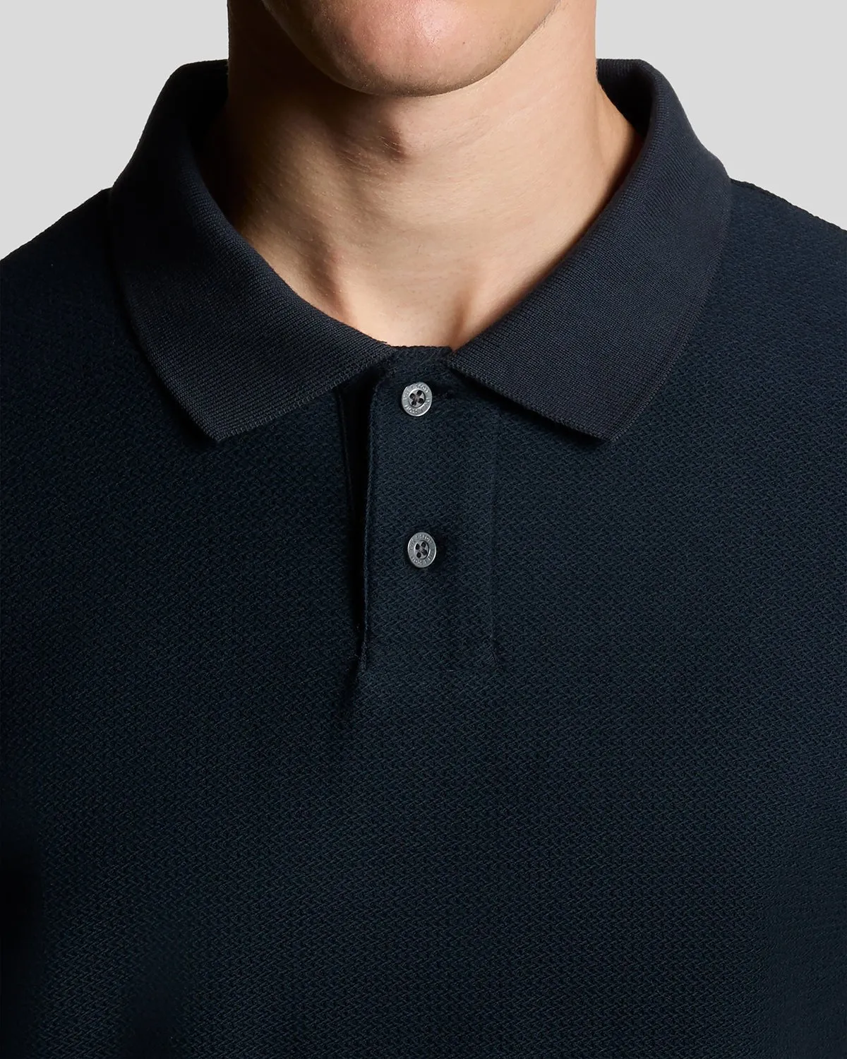 Jacquard Dobby Knit Polo Shirt sold by Lyle & Scott product image thumbnail 3