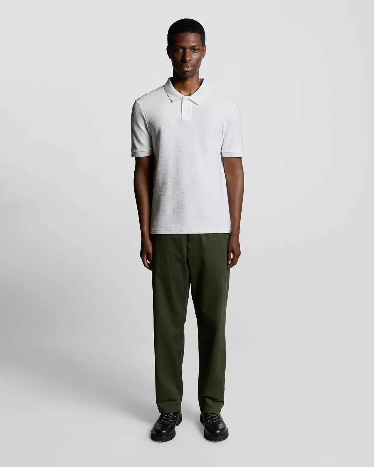 Jacquard Dobby Knit Polo Shirt sold by Lyle & Scott product image thumbnail 2