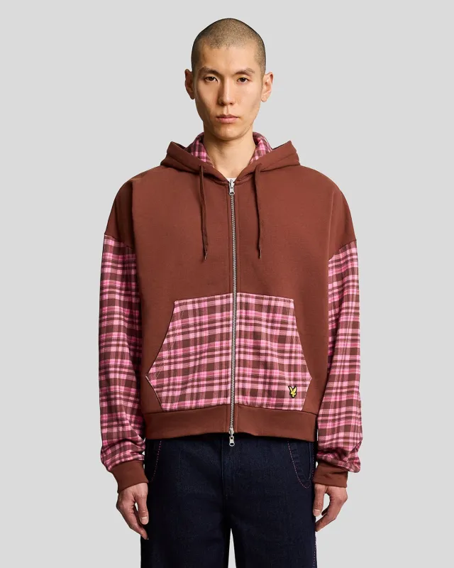 Contrast Check Zip Hoodie sold by Lyle & Scott