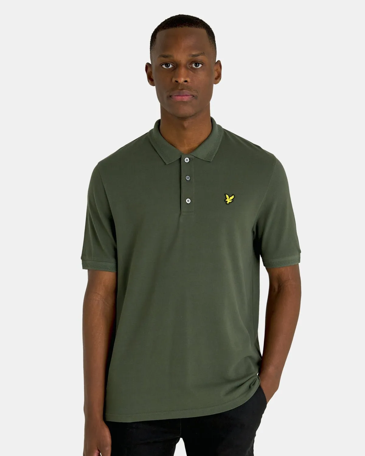 Textured Tipped Polo Shirt sold by Lyle & Scott