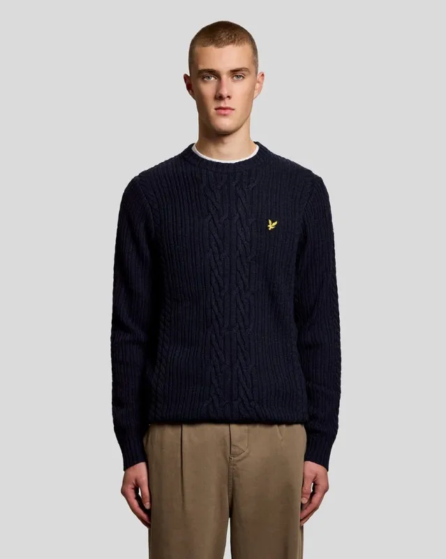 Ribbed Cable Knit Jumper sold by Lyle & Scott