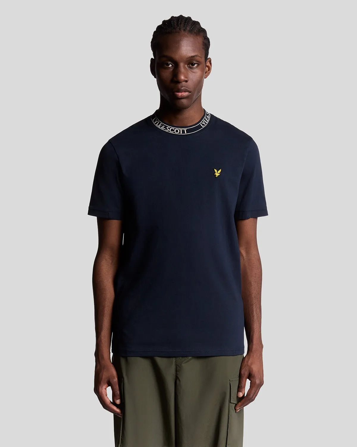 Collar Logo Ribbed T-Shirt sold by Lyle & Scott
