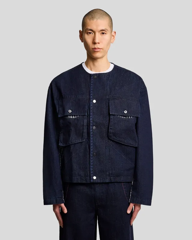 Contrast Check Denim Jacket sold by Lyle & Scott