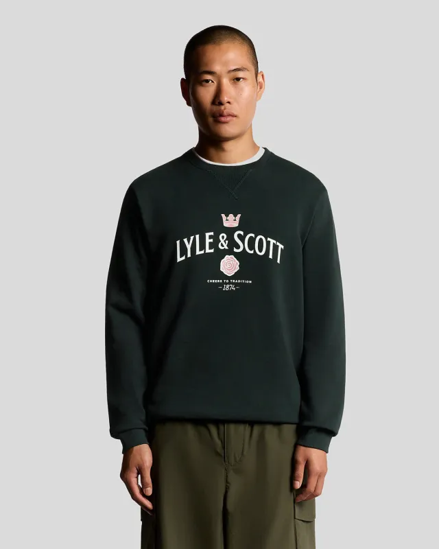 Cheers Graphic Crew Neck Sweatshirt sold by Lyle & Scott