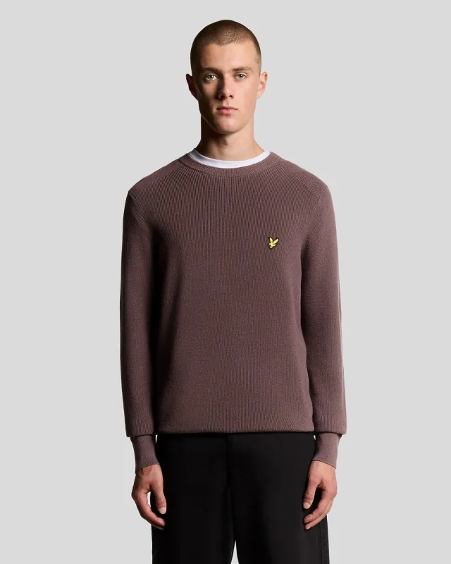 Engineered Rib Crew Neck Jumper sold by Lyle & Scott