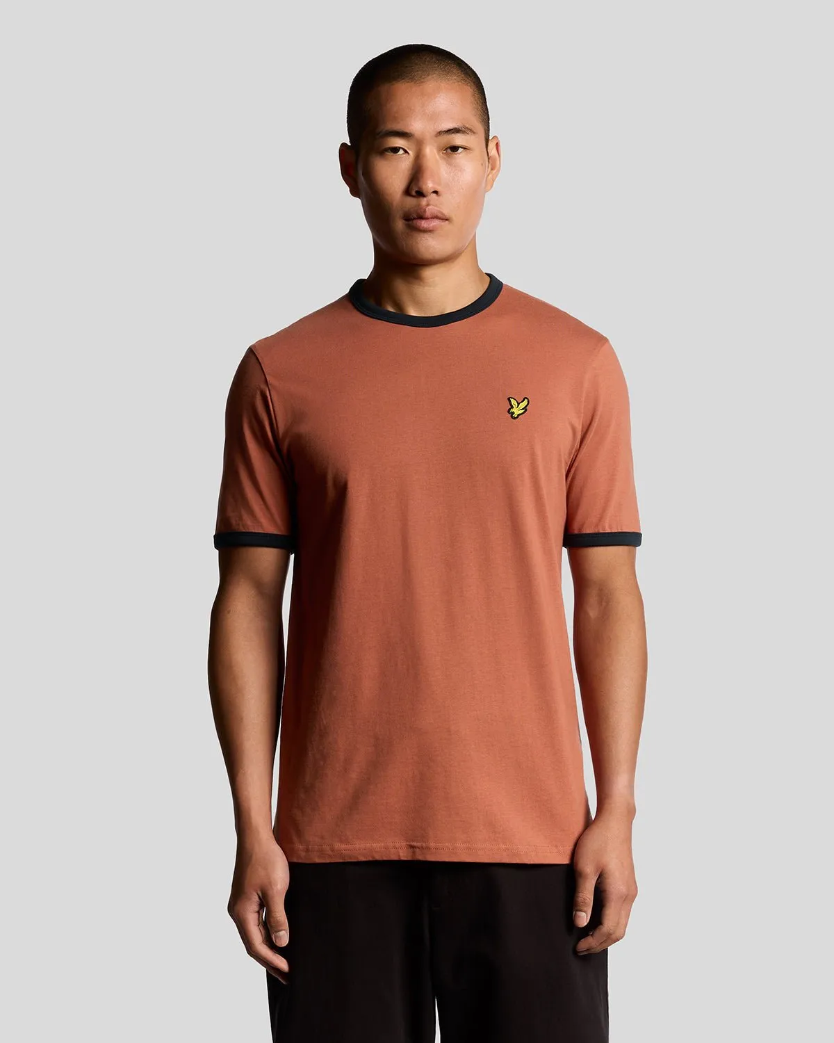 Ringer Cotton Crew Neck T-Shirt sold by Lyle & Scott