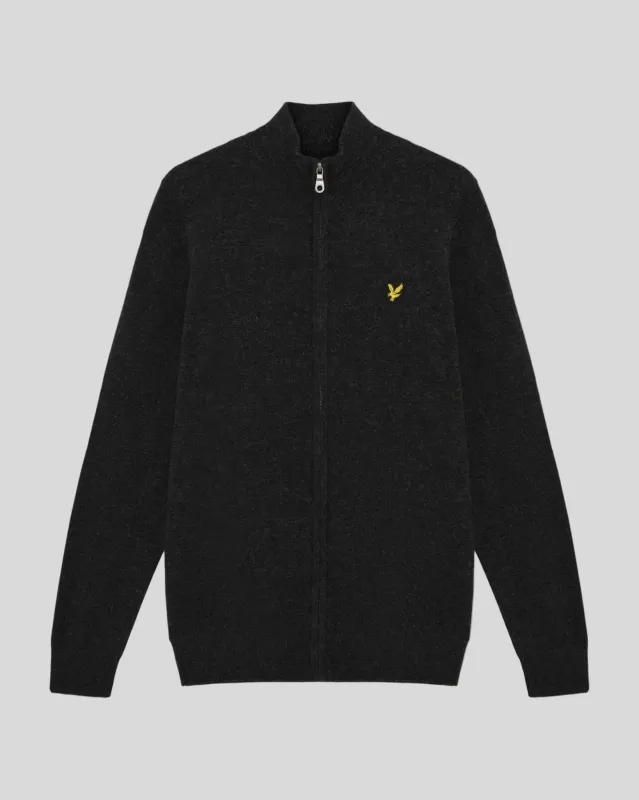 Lambswool Blend Zip Cardigan sold by Lyle & Scott