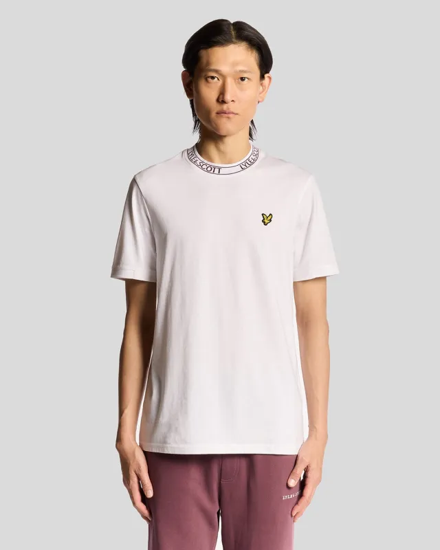 Collar Logo Ribbed T-Shirt sold by Lyle & Scott
