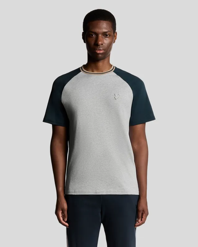 Interlock Contrast Raglan T-shirt made by Lyle & Scott