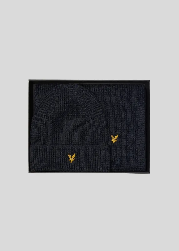 Waffle Knit Scarf and Beanie Set sold by Lyle & Scott