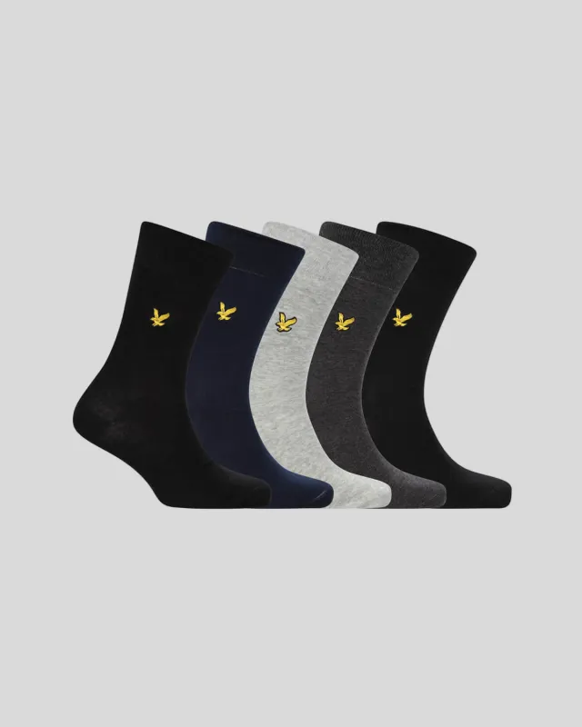 5 Pack Core Socks Plain made by Lyle & Scott