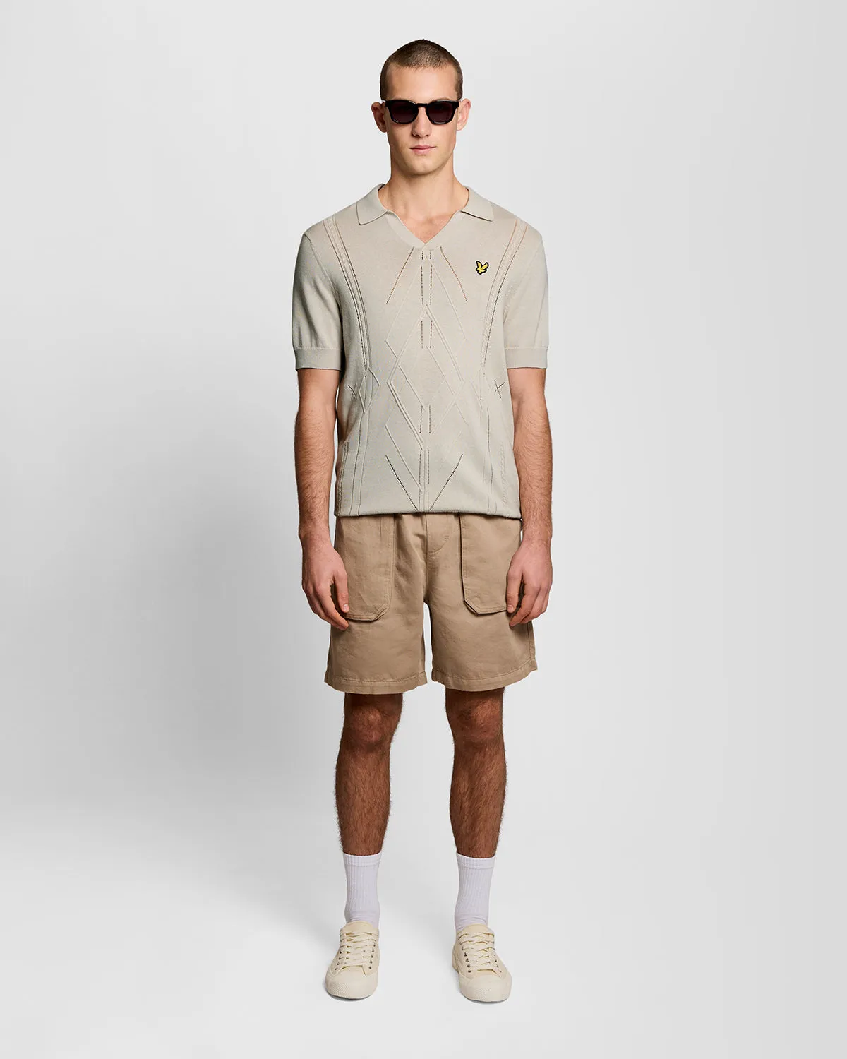 Open Collar Argyle Knitted Polo Shirt sold by Lyle & Scott product image thumbnail 2