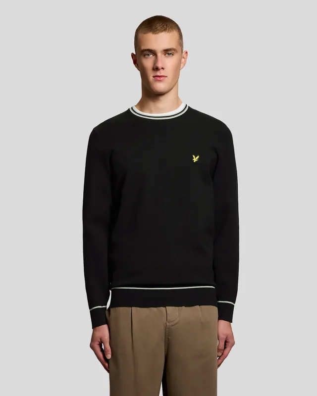Tipped Knitted Crew Neck Jumper sold by Lyle & Scott