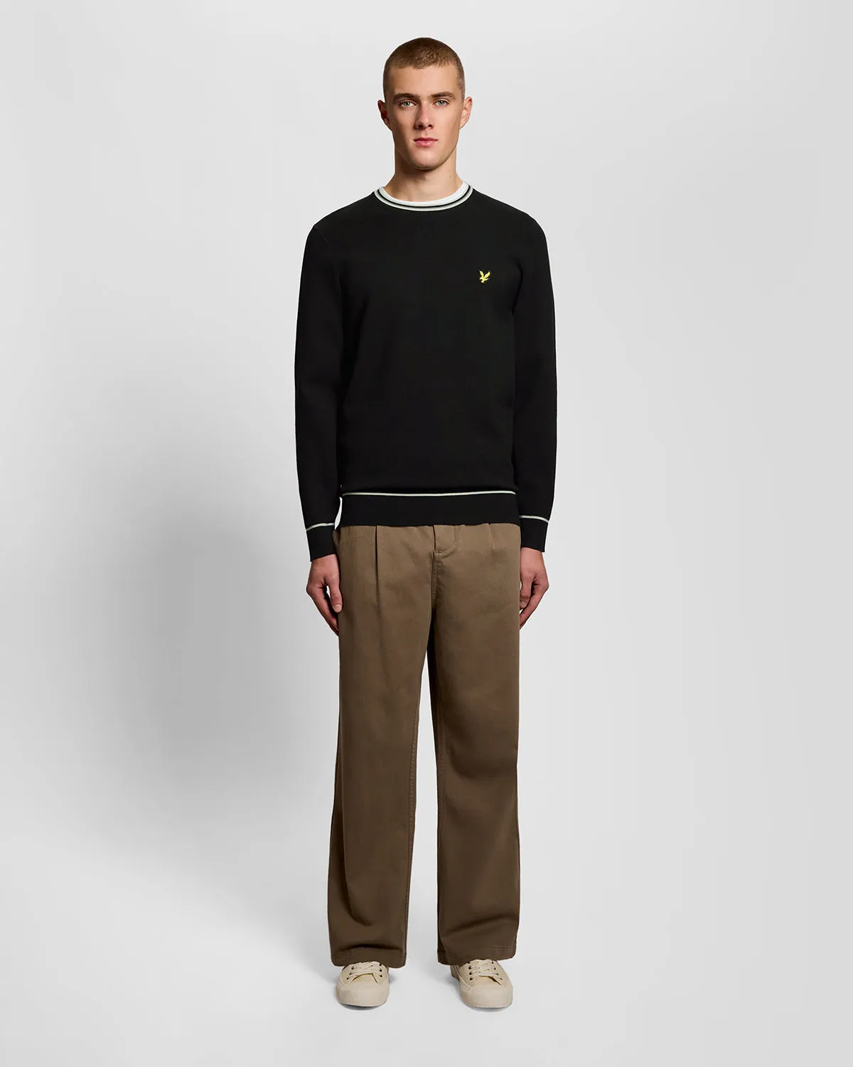 Tipped Knitted Crew Neck Jumper sold by Lyle & Scott product image thumbnail 2