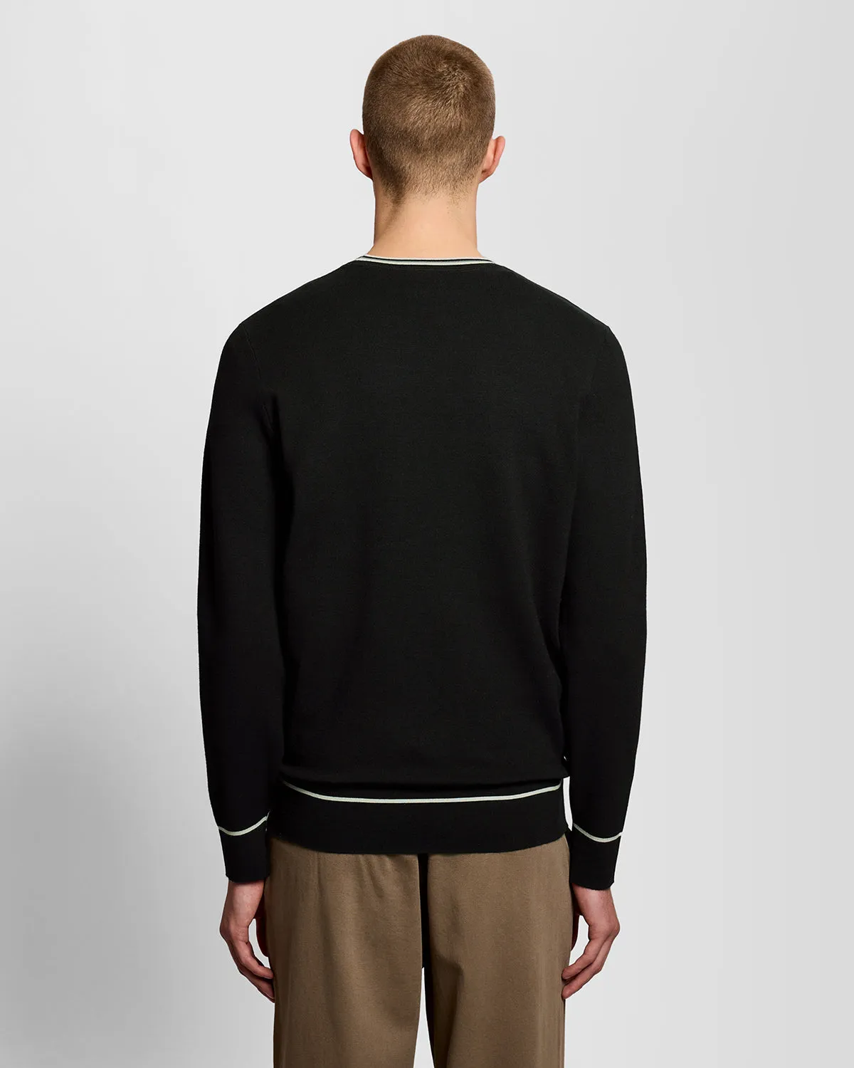 Tipped Knitted Crew Neck Jumper sold by Lyle & Scott product image thumbnail 4