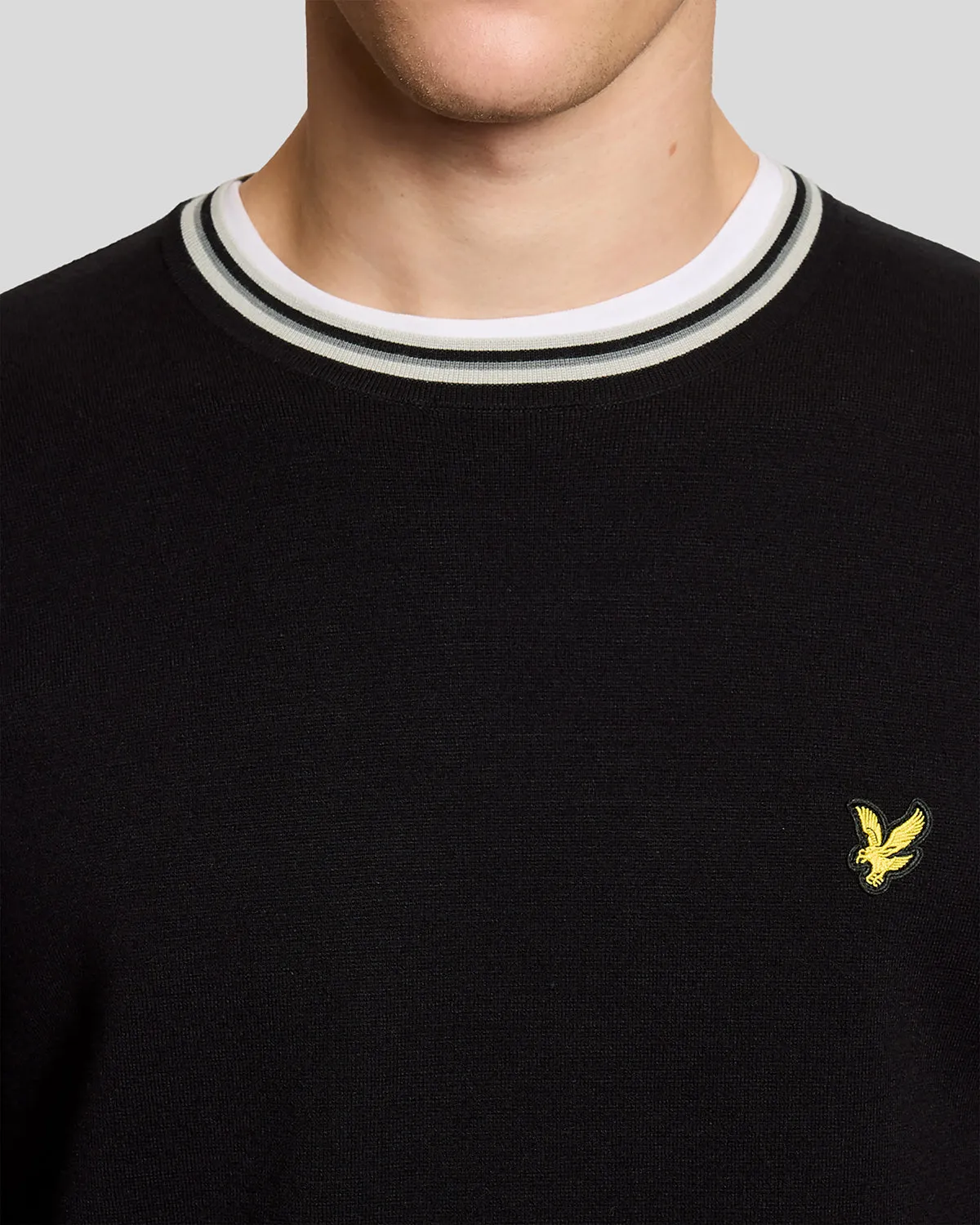 Tipped Knitted Crew Neck Jumper sold by Lyle & Scott product image thumbnail 3