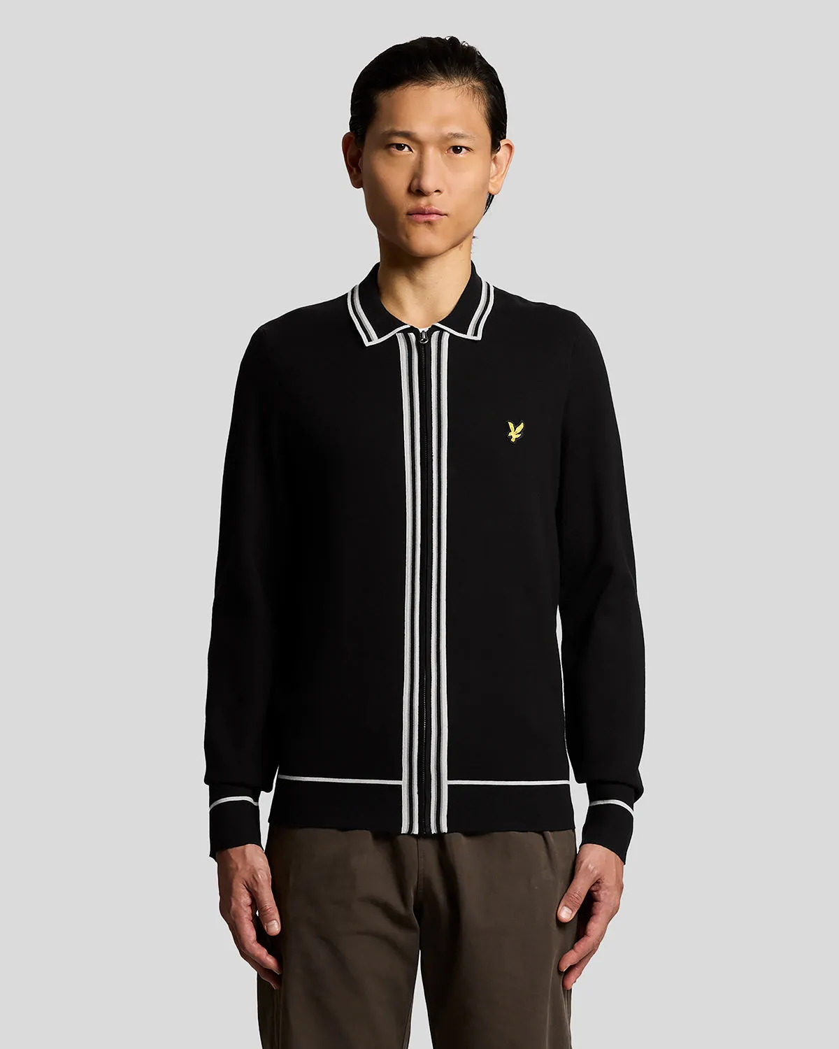 Tipped Full Zip Knitted Jumper sold by Lyle & Scott