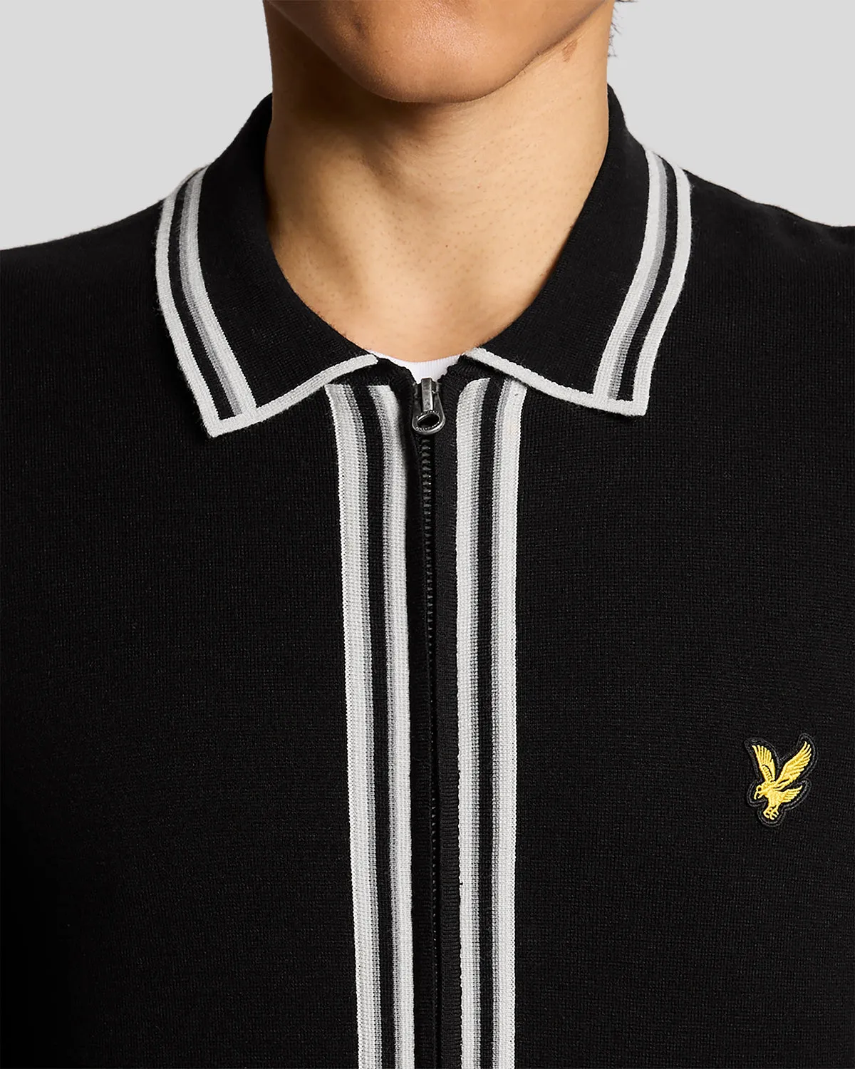 Tipped Full Zip Knitted Jumper sold by Lyle & Scott product image thumbnail 3