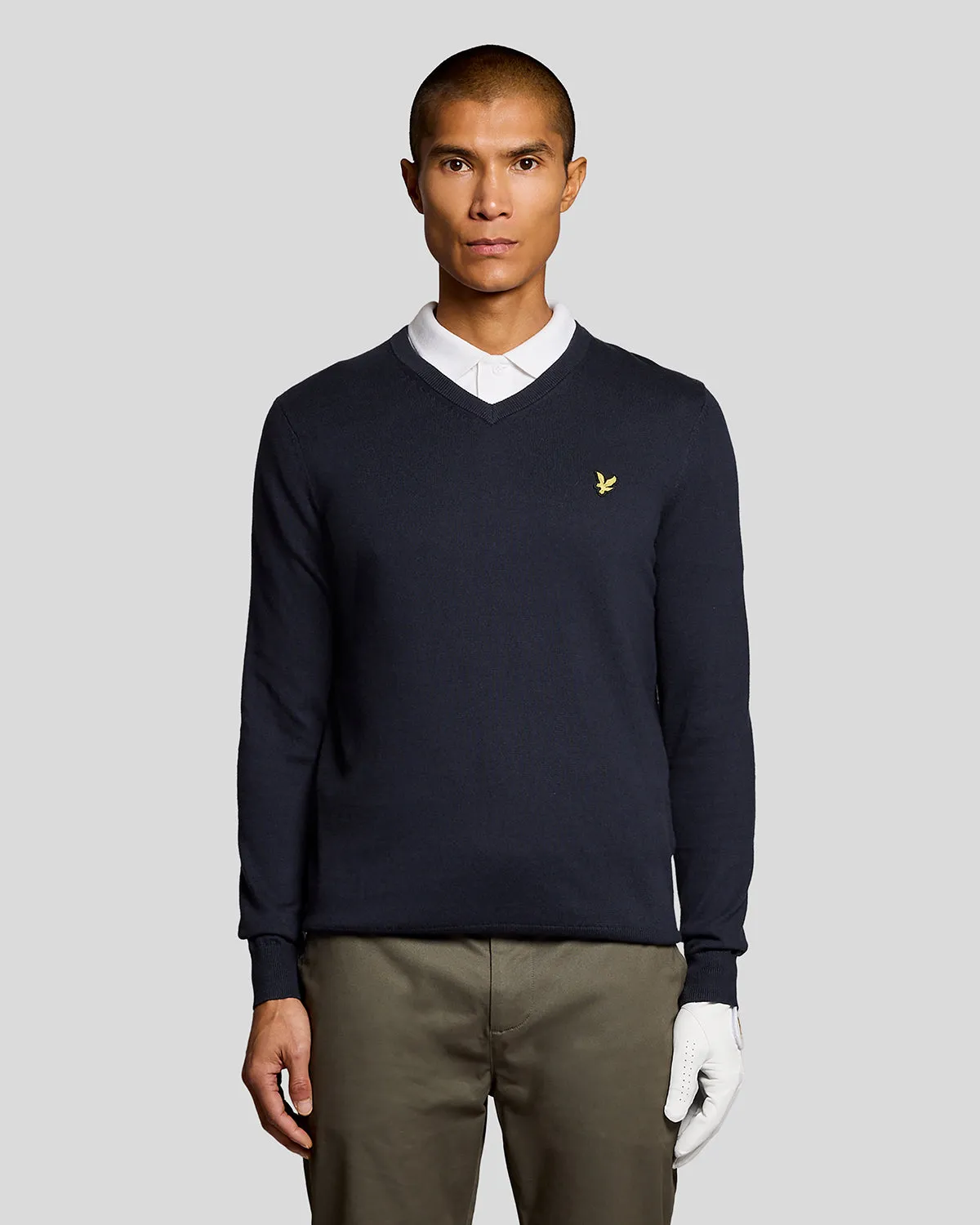 Cotton Blend V-Neck Jumper sold by Lyle & Scott
