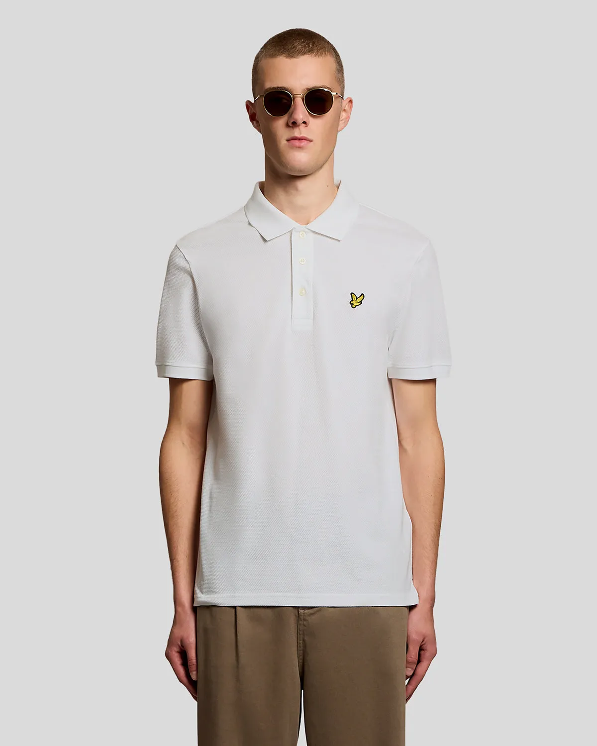 Textured Jacquard Polo Shirt sold by Lyle & Scott