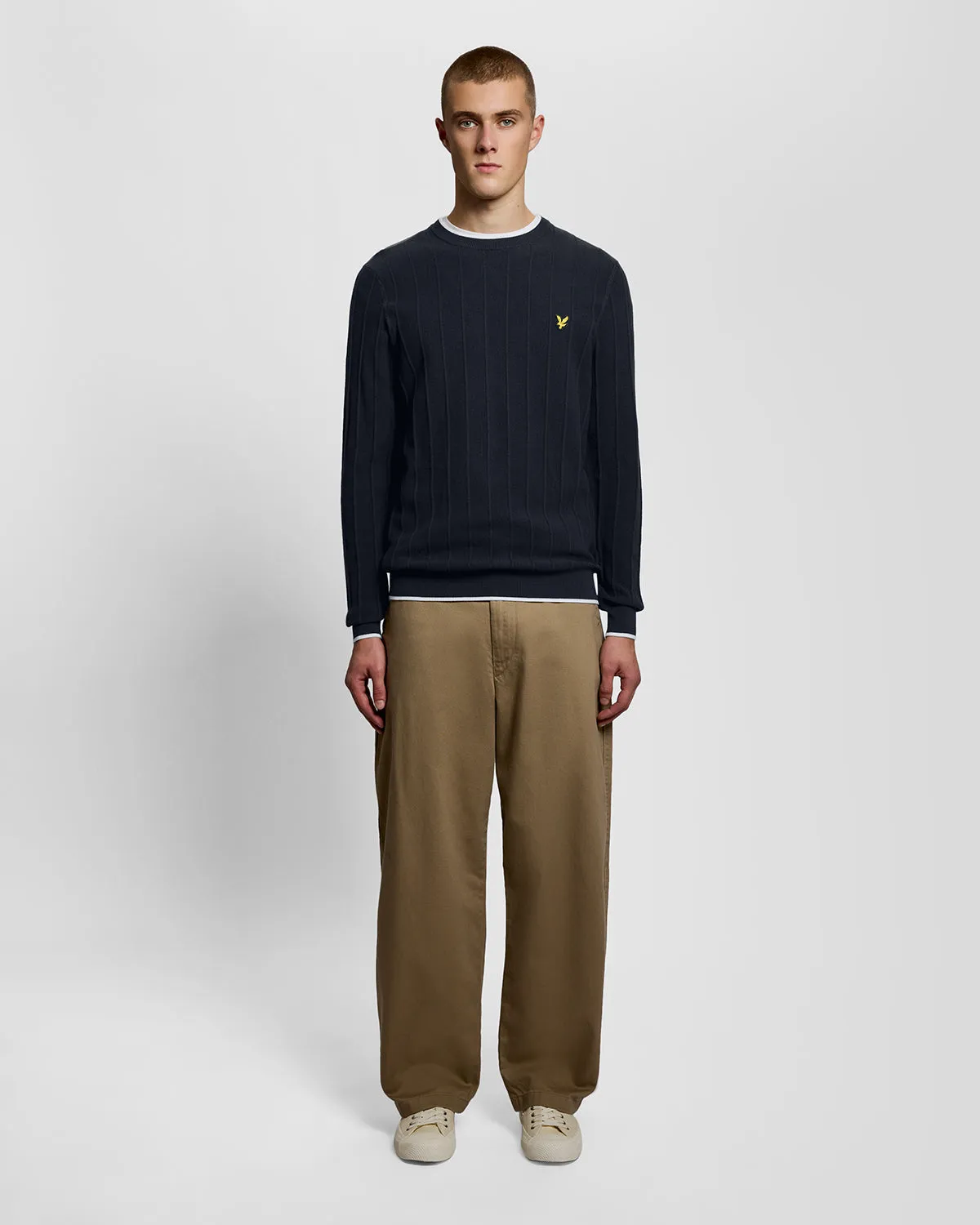 Tipped Pique Knitted Crew Neck Jumper sold by Lyle & Scott product image thumbnail 2