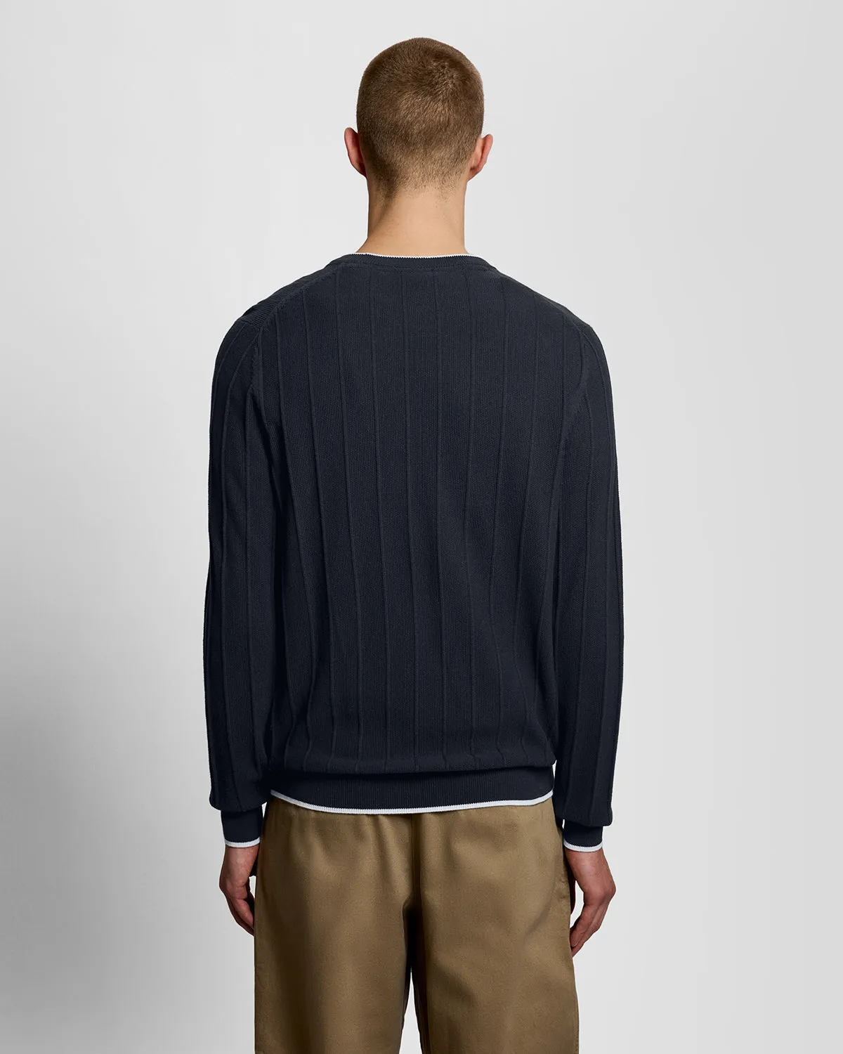 Tipped Pique Knitted Crew Neck Jumper sold by Lyle & Scott product image thumbnail 4