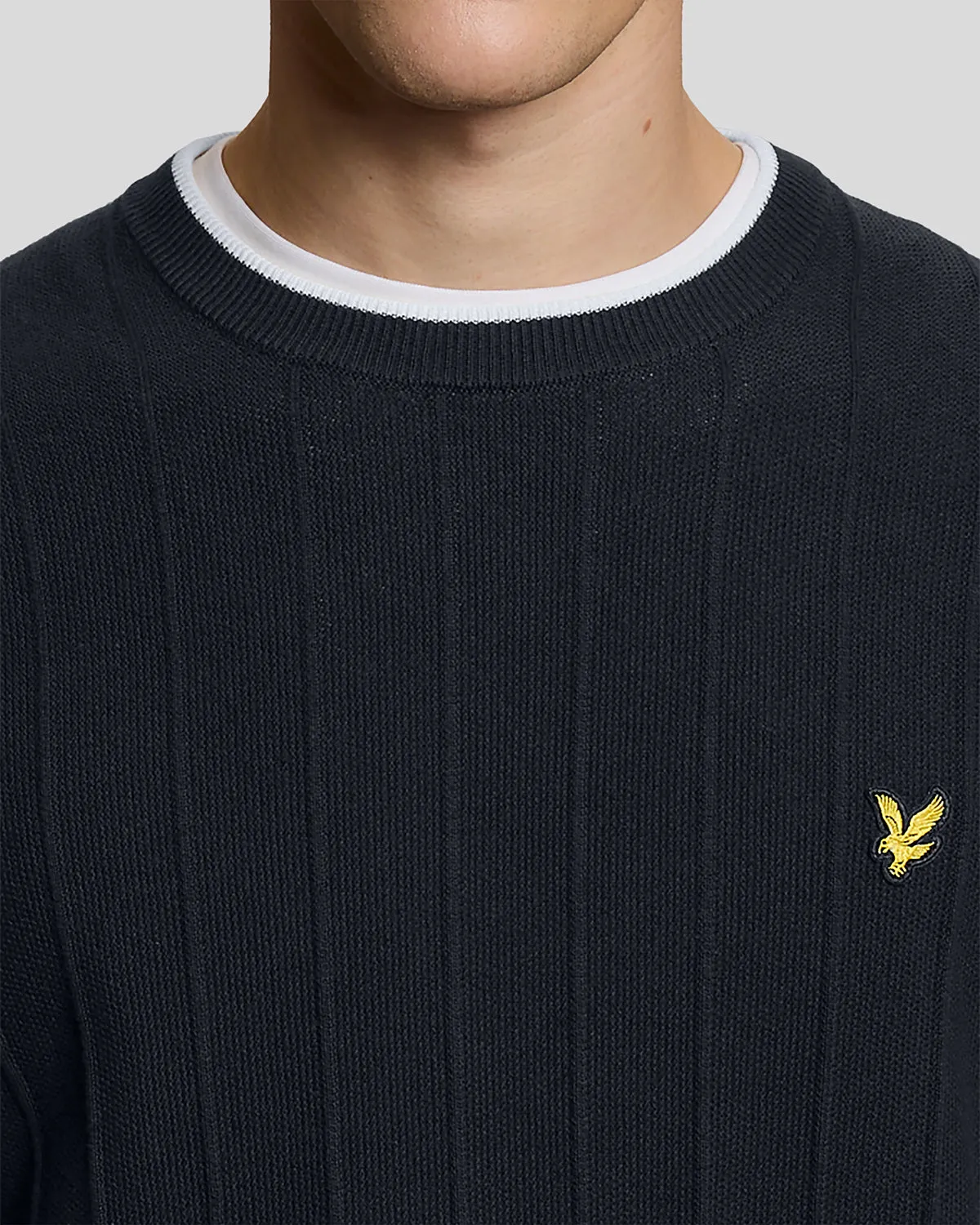 Tipped Pique Knitted Crew Neck Jumper sold by Lyle & Scott product image thumbnail 3