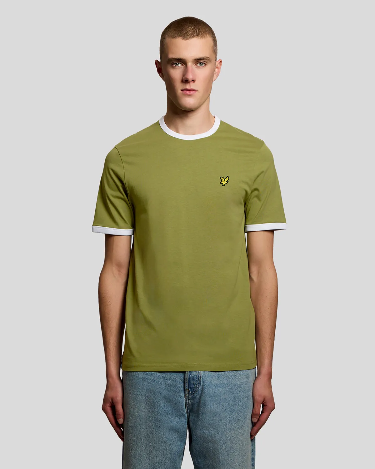 Ringer Cotton Crew Neck T-Shirt sold by Lyle & Scott