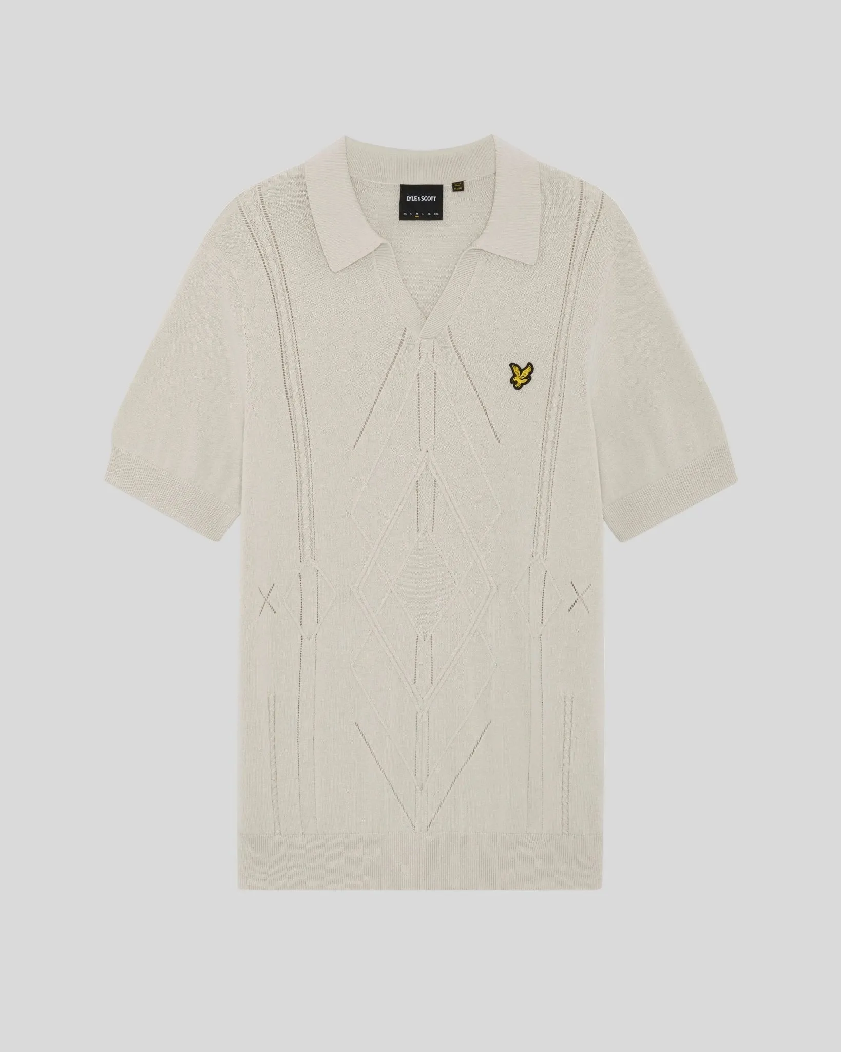 Open Collar Argyle Knitted Polo Shirt sold by Lyle & Scott