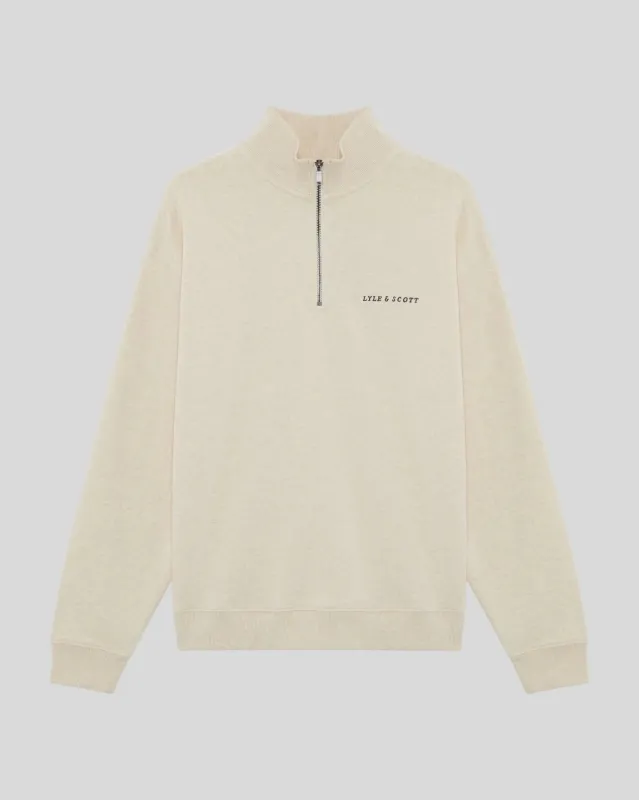 Heavyweight Script 1/4 Zip Sweatshirt sold by Lyle & Scott