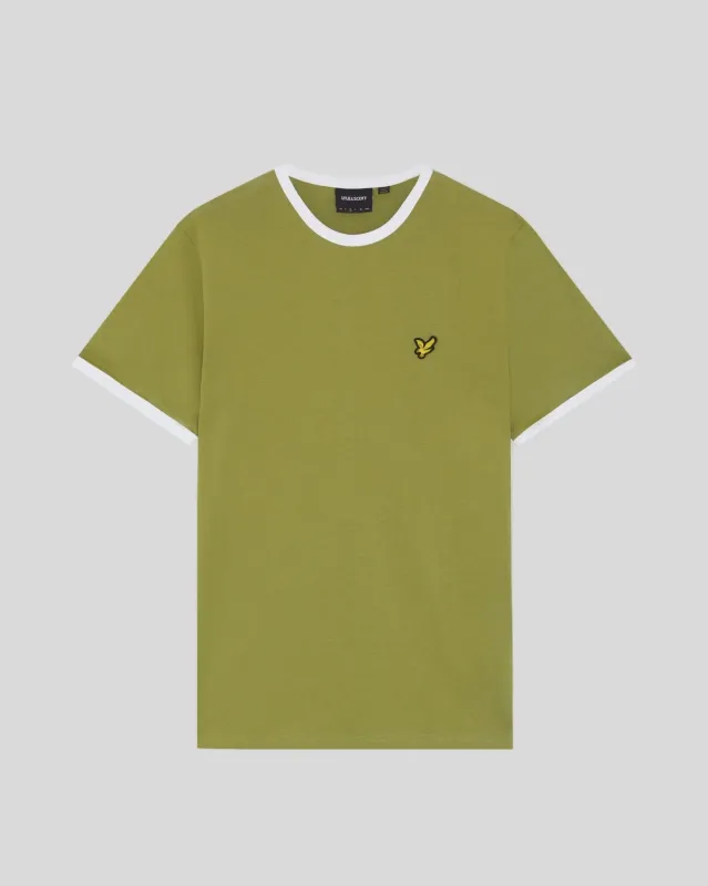 Ringer Cotton Crew Neck T-Shirt sold by Lyle & Scott