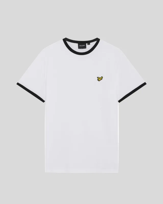 Ringer Cotton Crew Neck T-Shirt made by Lyle & Scott