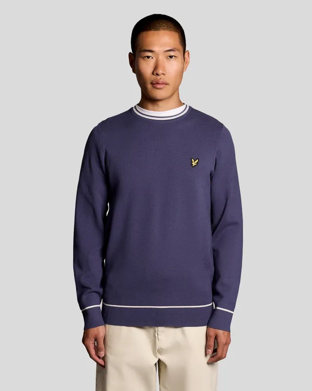 Tipped Knitted Crew Neck Jumper sold by Lyle & Scott