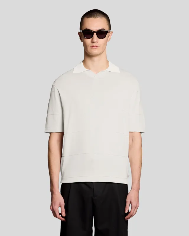 Open Collar Fine Knitted Polo Shirt sold by Lyle & Scott