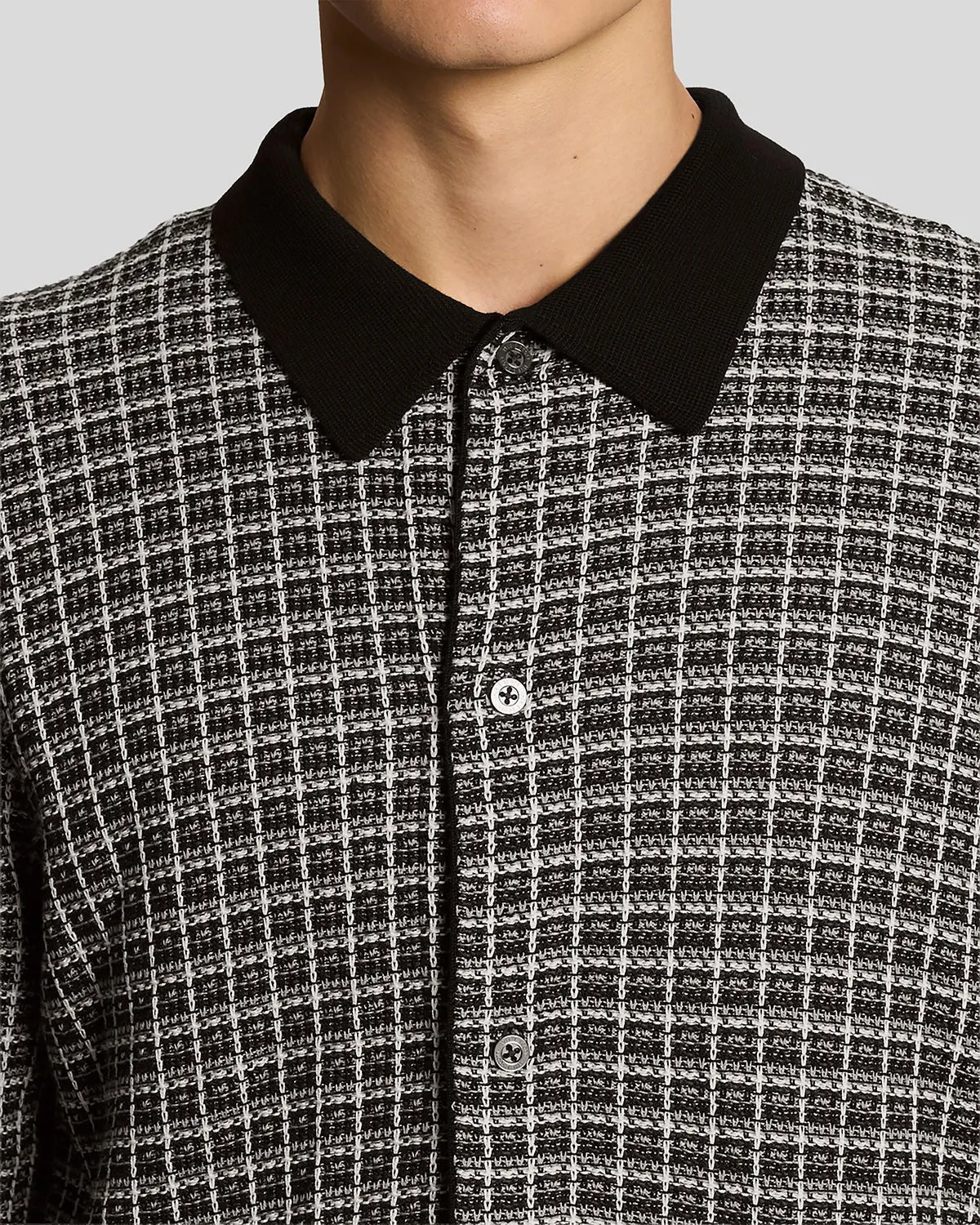 Basketweave Knitted Collared Cardigan sold by Lyle & Scott product image thumbnail 3