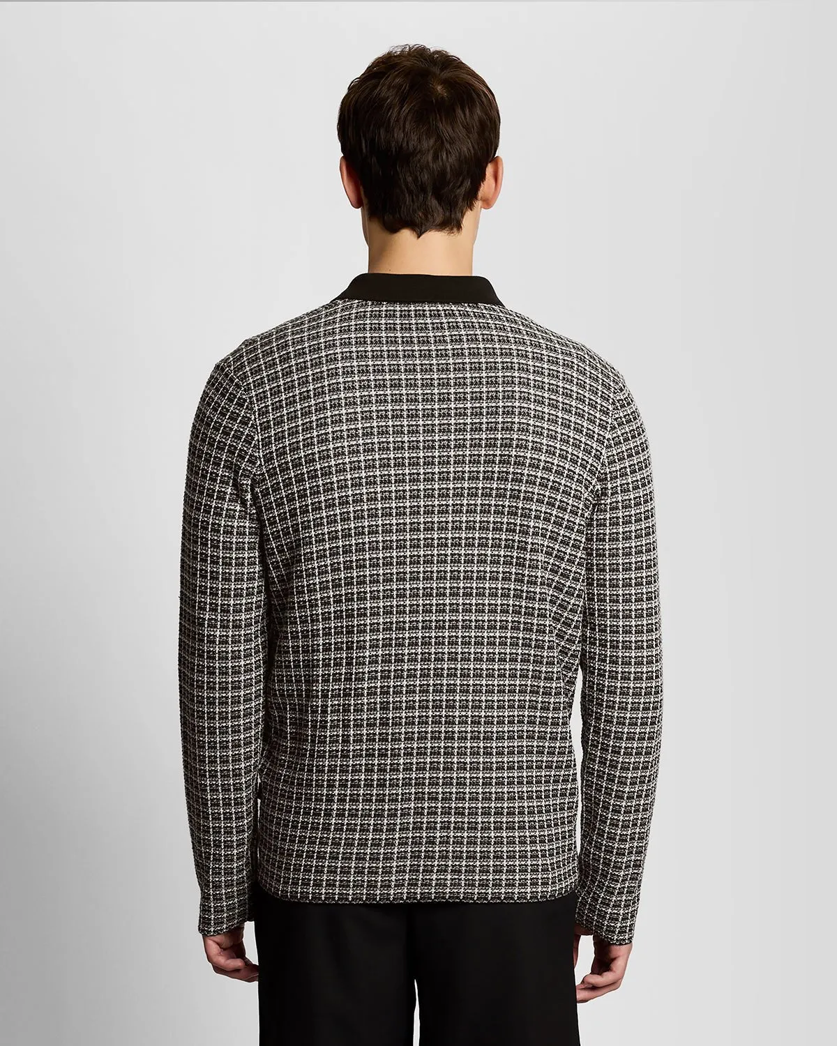 Basketweave Knitted Collared Cardigan sold by Lyle & Scott product image thumbnail 4