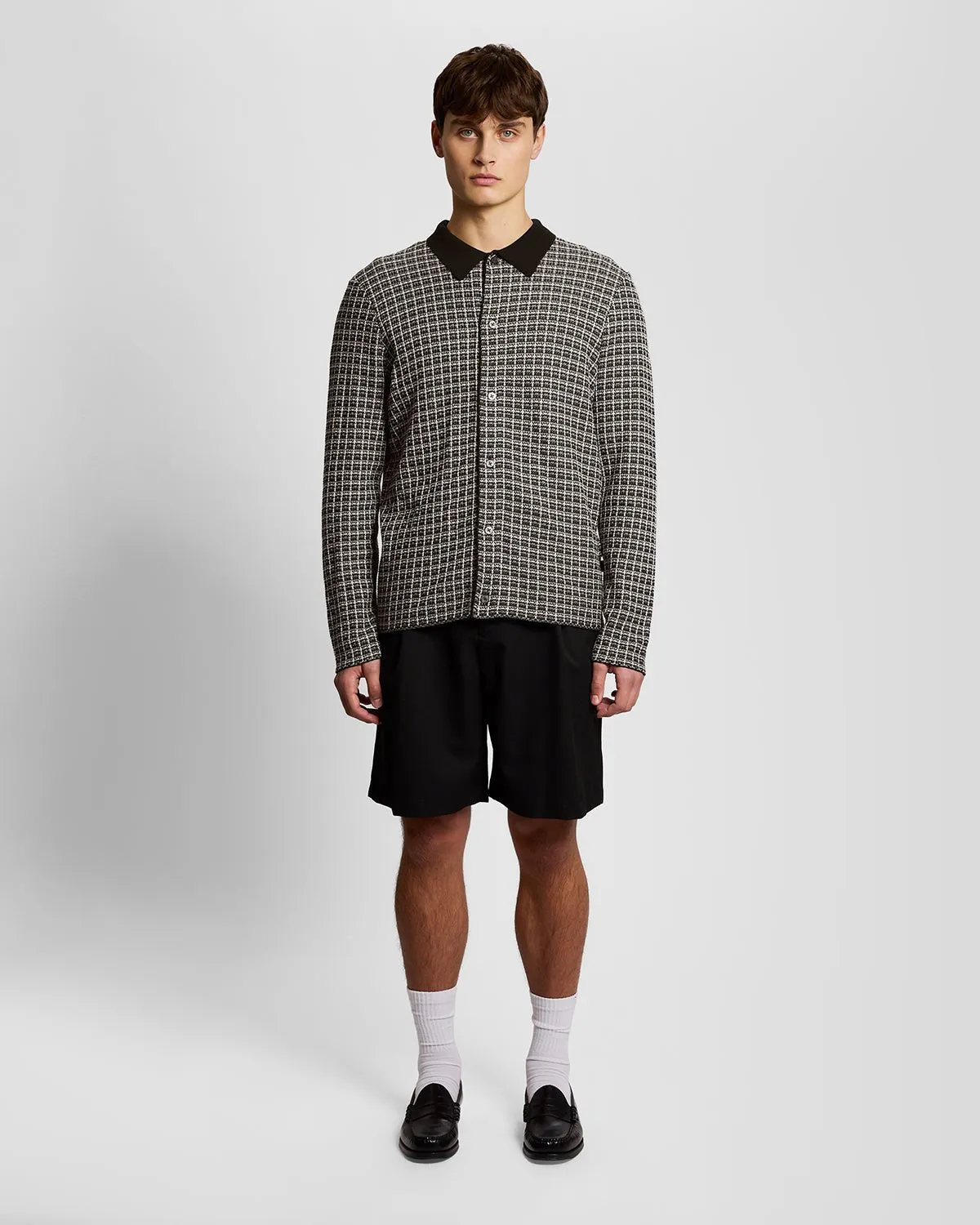 Basketweave Knitted Collared Cardigan sold by Lyle & Scott product image thumbnail 2