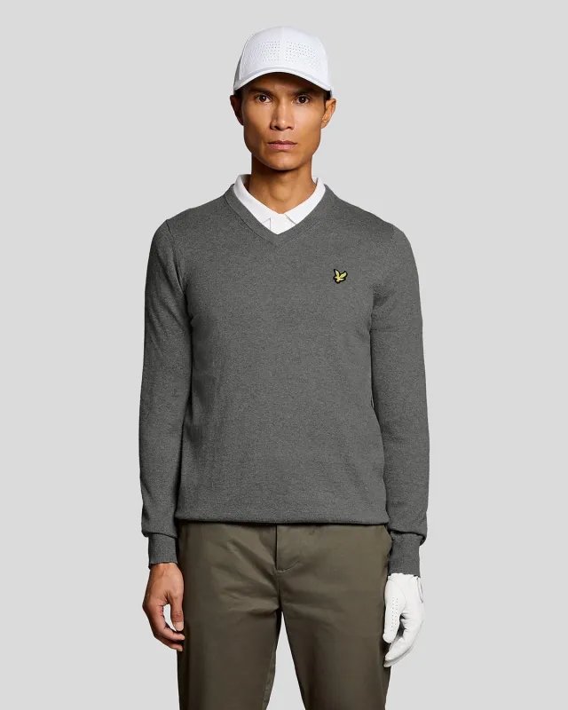 Cotton Blend V-Neck Jumper sold by Lyle & Scott