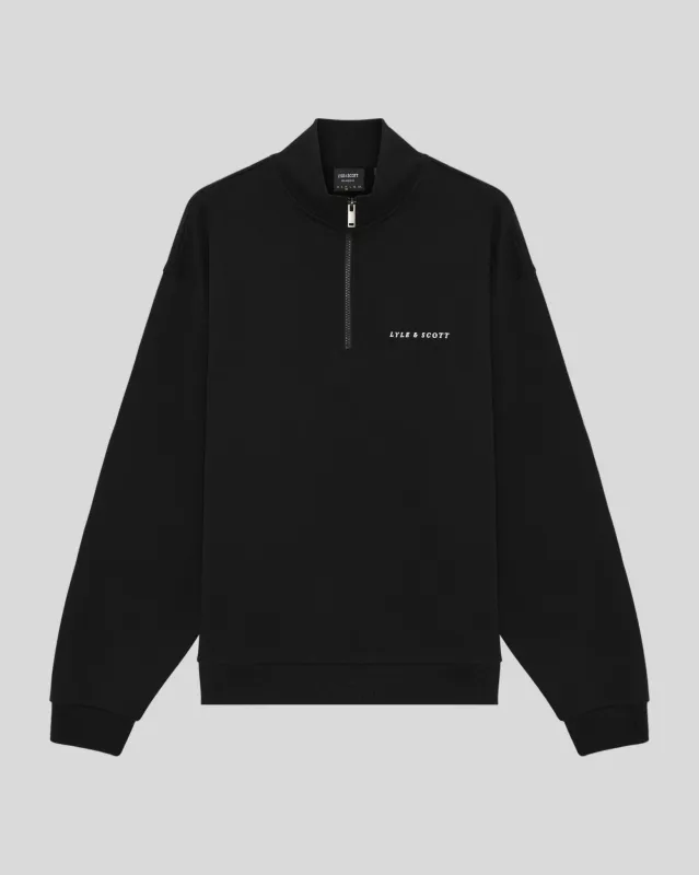 Heavyweight Script 1/4 Zip Sweatshirt sold by Lyle & Scott