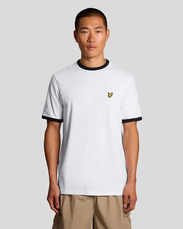 Ringer Cotton Crew Neck T-Shirt sold by Lyle & Scott