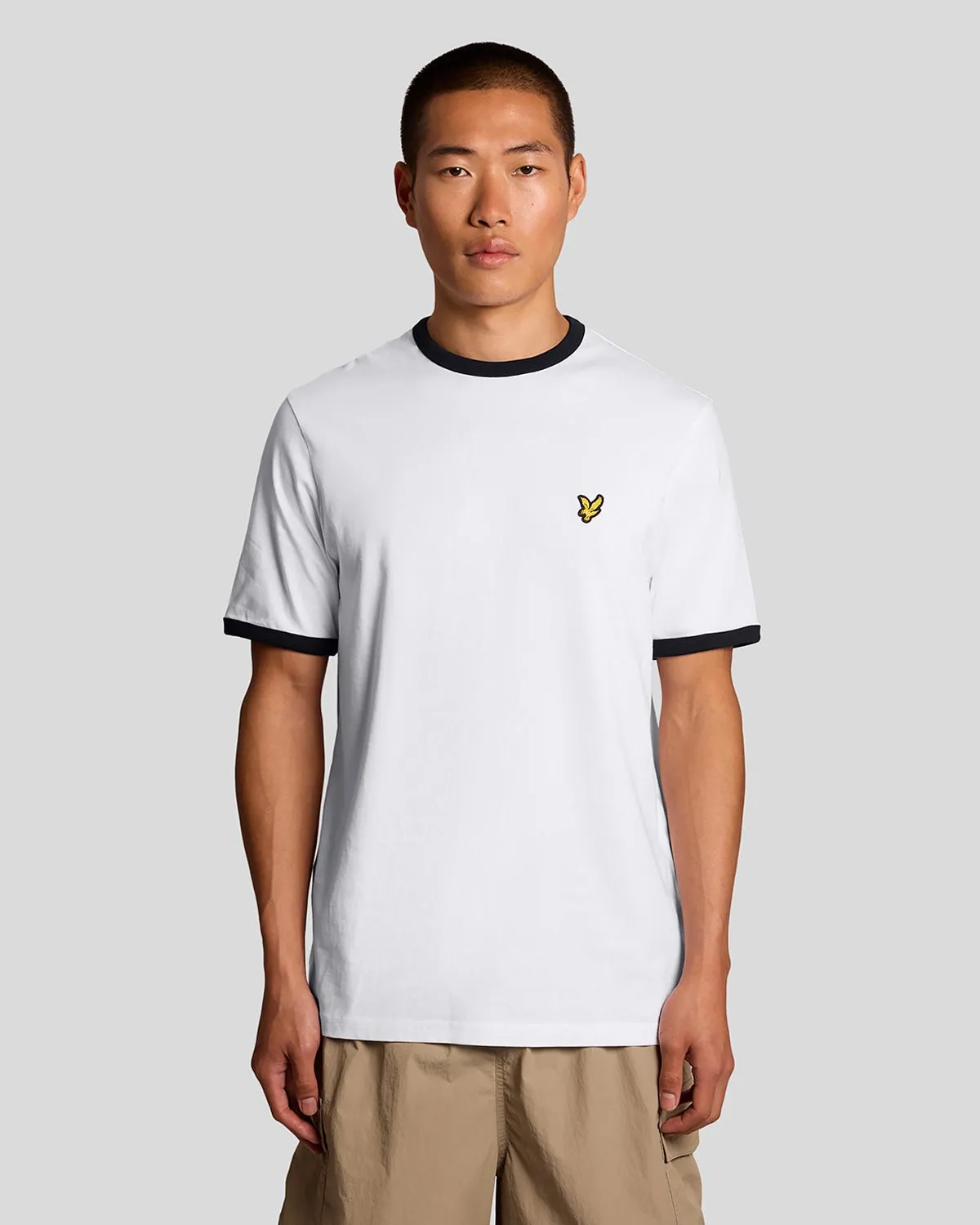 Ringer Cotton Crew Neck T-Shirt sold by Lyle & Scott