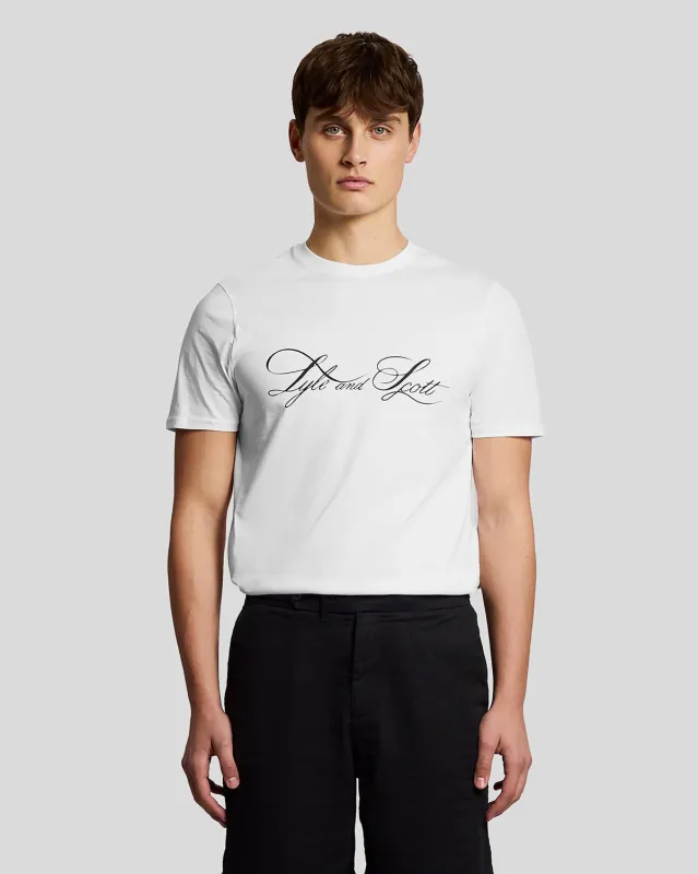 Superfine Cotton Graphic Logo T-Shirt sold by Lyle & Scott
