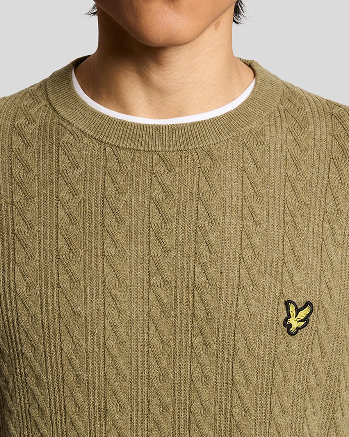 Linen Blend Ribbed Crew Neck Jumper sold by Lyle & Scott product image thumbnail 3