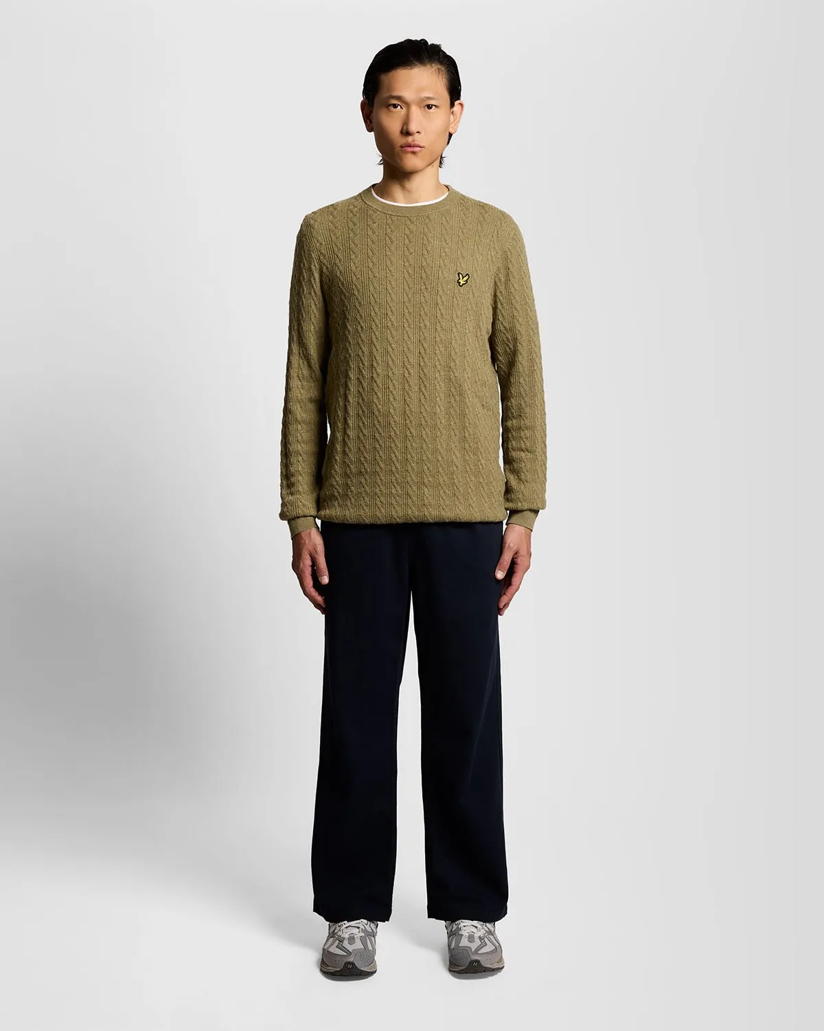 Linen Blend Ribbed Crew Neck Jumper sold by Lyle & Scott product image thumbnail 2