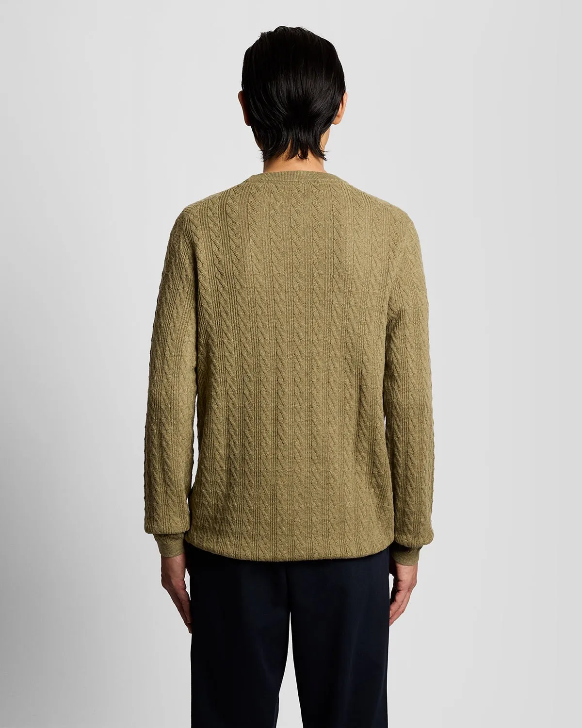 Linen Blend Ribbed Crew Neck Jumper sold by Lyle & Scott product image thumbnail 4