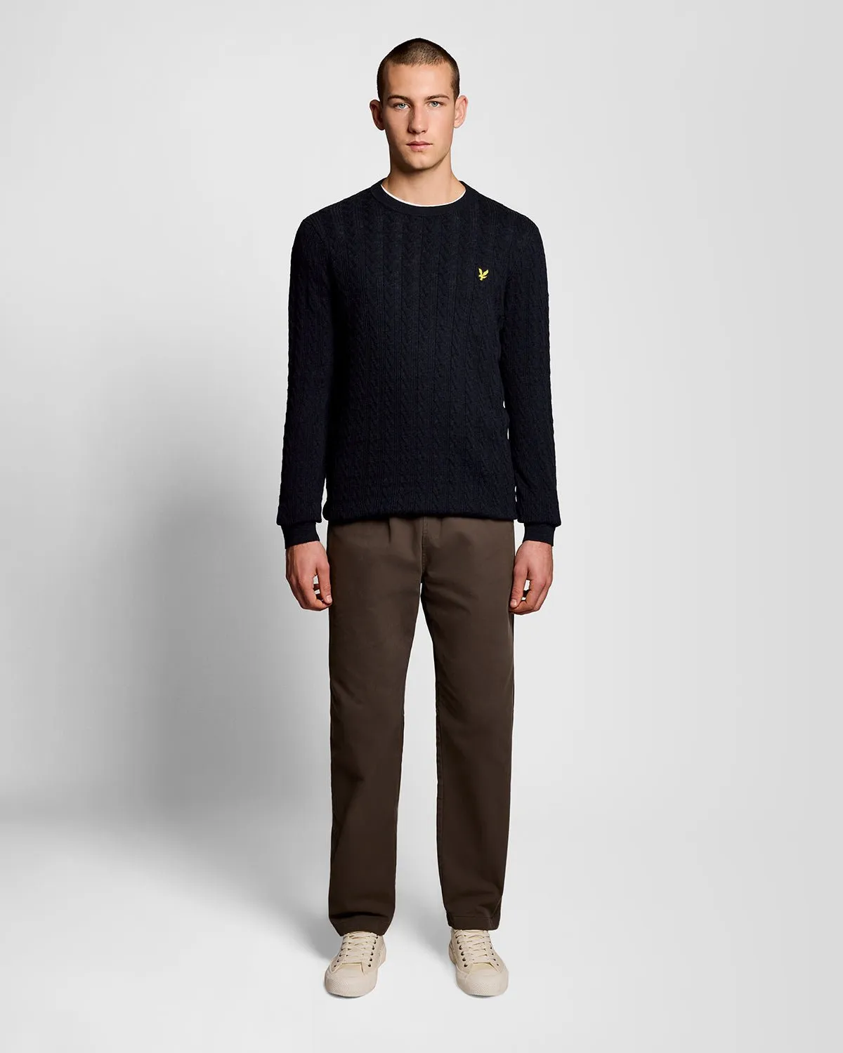 Linen Blend Ribbed Crew Neck Jumper sold by Lyle & Scott product image thumbnail 2