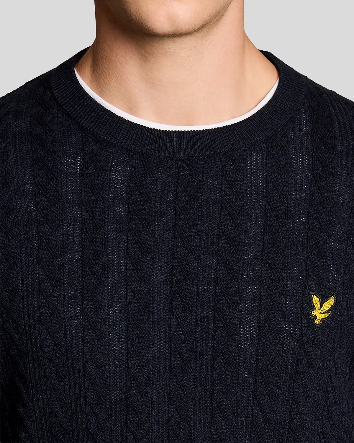Linen Blend Ribbed Crew Neck Jumper sold by Lyle & Scott product image thumbnail 3