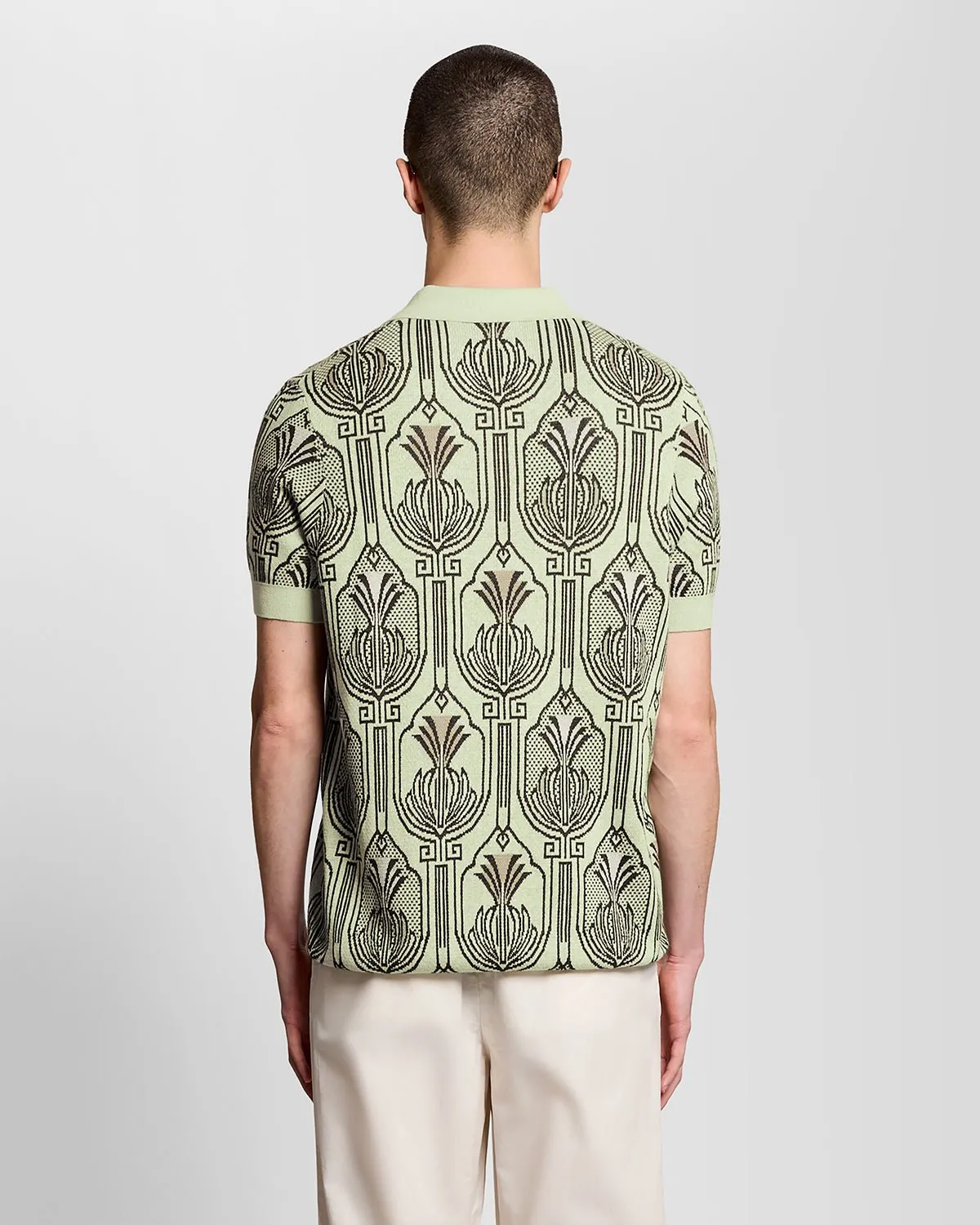 Botanical Print Knitted Polo Shirt sold by Lyle & Scott product image thumbnail 4